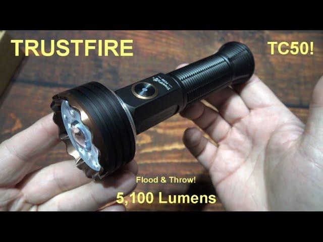 TrustFire TC50 Flashlight "Sneak Peek" Review! (5,100 Lumens, Multi-Color & Bi-Directional Beams!)