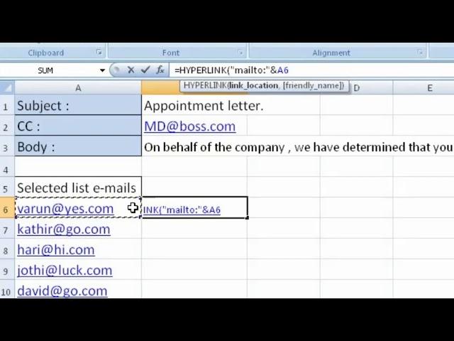 How to send dynamic emails from excel? TAMIL