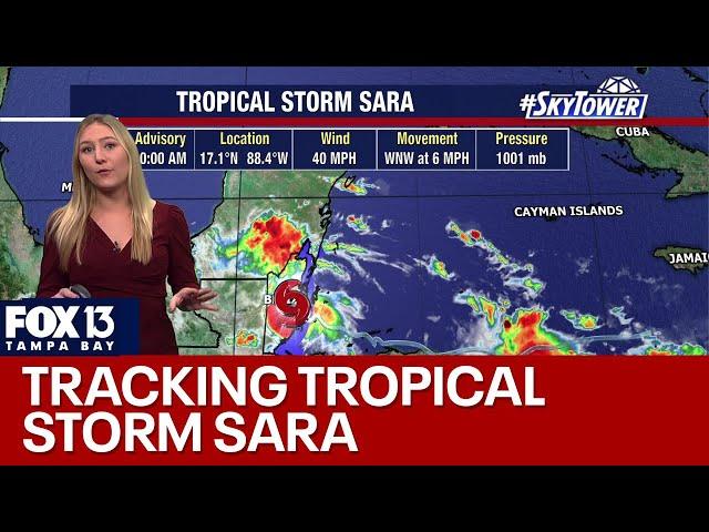 Tropical Storm Sara continues weakening