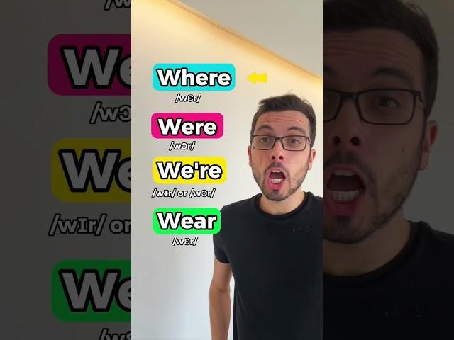 Pronunciation Tip. Wear, we’re, were and where. #englishhero #inglesfacil #inglesonline