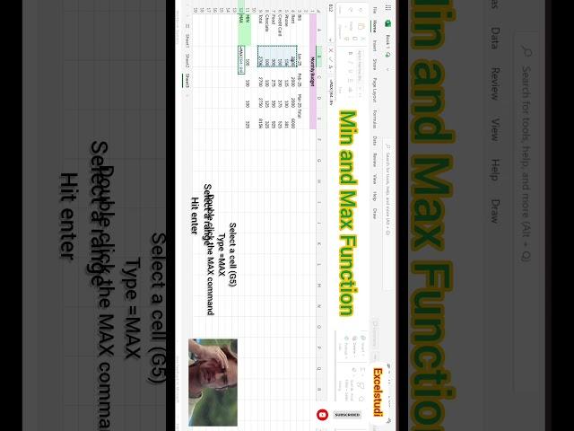 Min Max Function in excel #excel #exceltips #ytshorts #shorts #shortfeed #viralvideo