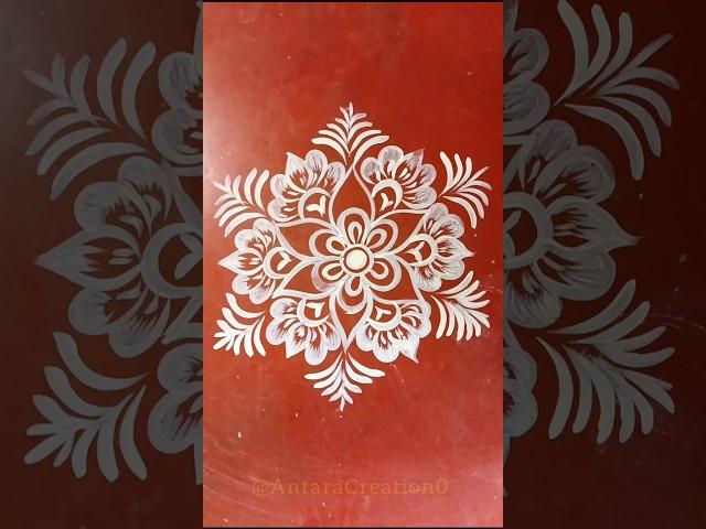 Reverse indian traditional and cultural alpona design //Antara Creation #alpona #viral #shorts #art