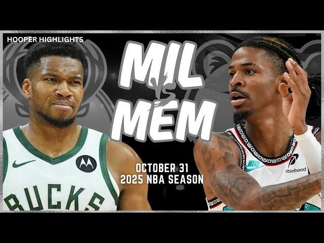 Milwaukee Bucks vs Memphis Grizzlies Full Game Highlights | Oct 31 | 2025 NBA Season