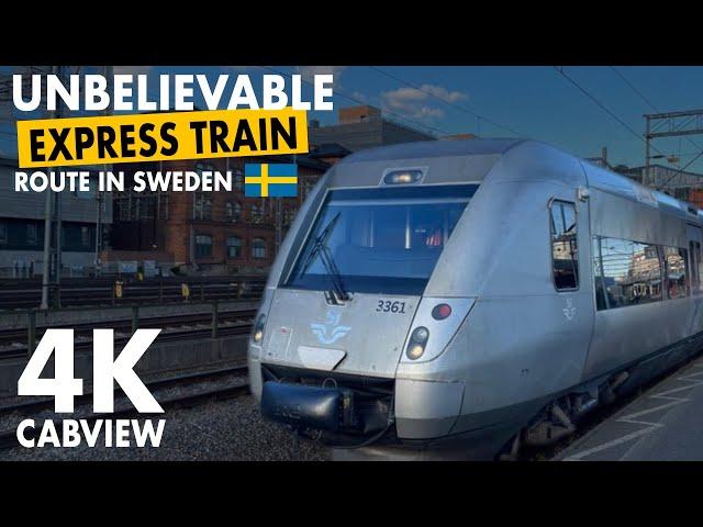  UNBELIEVABLE EXPRESS TRAIN ROUTE IN SWEDEN - 4K CABVIEW (Kristinehamn to Stockholm)