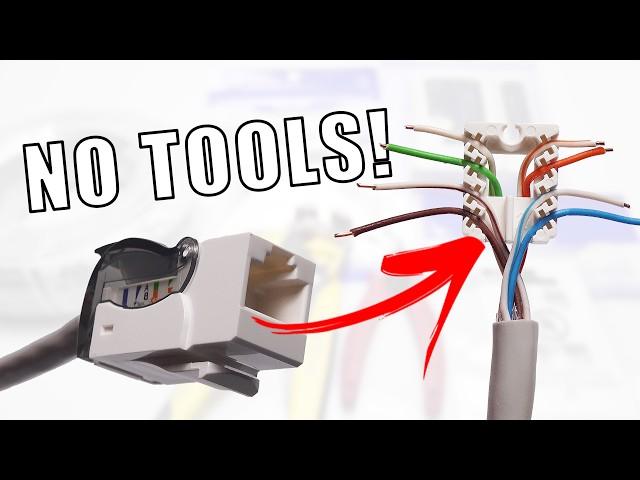 How to Wire Up Keystone Jacks WITHOUT special tools!! (Toolless RJ45 Wall Jack for CAT6 Ethernet)