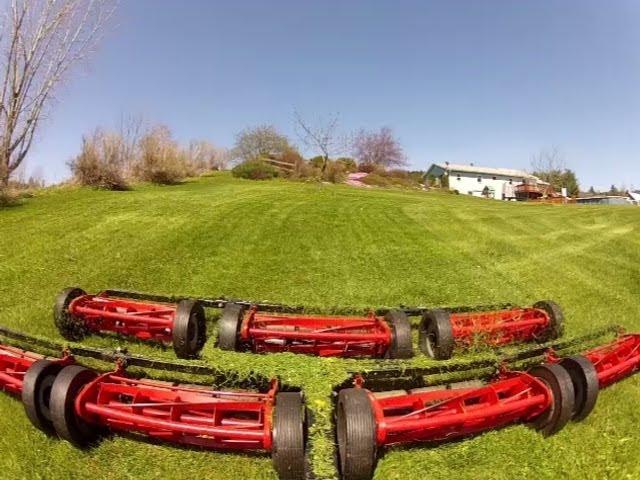 7 Gang Reel Mower SAVE GAS and Healthy Grass.