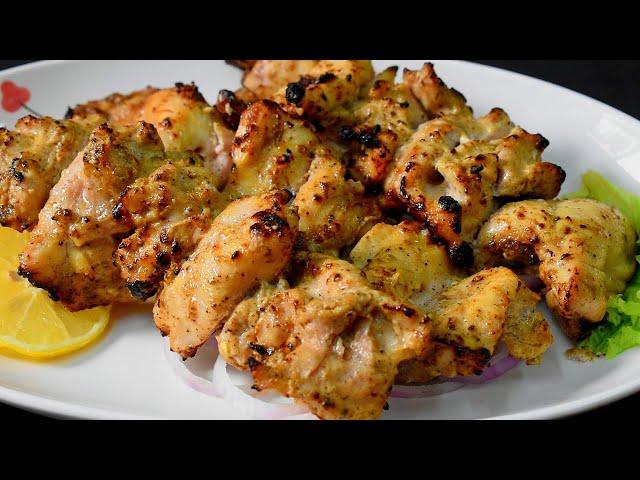 Soft And Juicy Chicken Tikka Recipe  | Restaurant Style Chicken Malai Tikka On Gas Stove