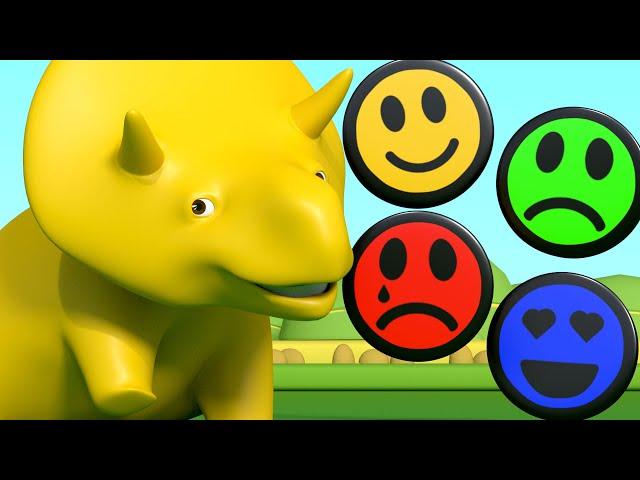 Learn Colors With Smiley Faces - Learn with Dino the Dinosaur  Educational cartoon for toddlers