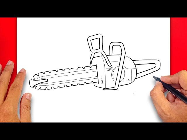 How to draw Chainsaw - Easy Drawing Chainsaw