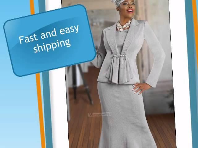 First Lady Silver Knit Suit with Big Pearl Accents at Waist by Donna Vinci 2917 - womensuits.com