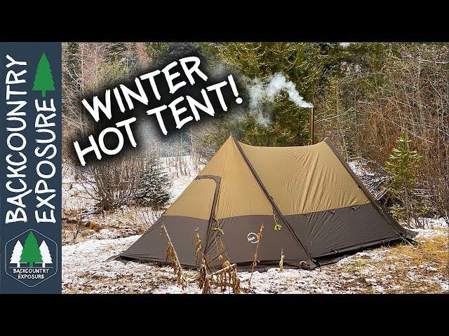 Winter Camping In A Hot Tent With Friends!
