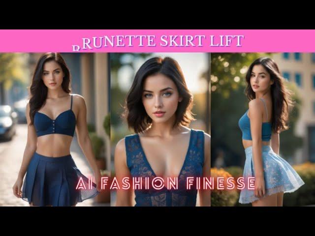 [4k] AI Lookbook | BRUNETTE Alisha Skirt Lift | AI Art #aigirls #sexy #toned #aiart