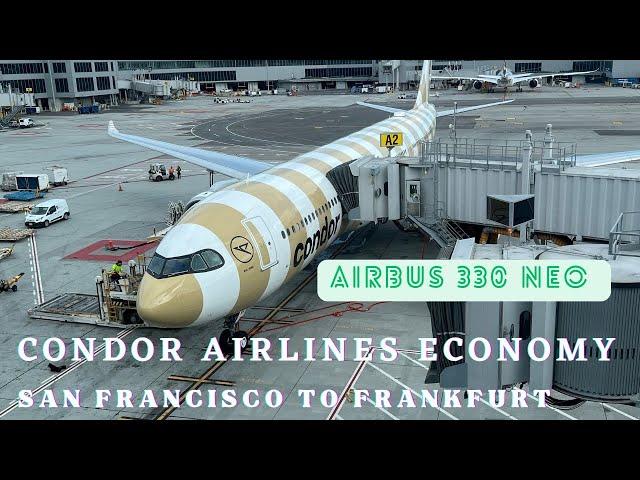 Condor Airline Economy, San Francisco to Frankfurt, SFO-FRA, Airbus A330 Neo