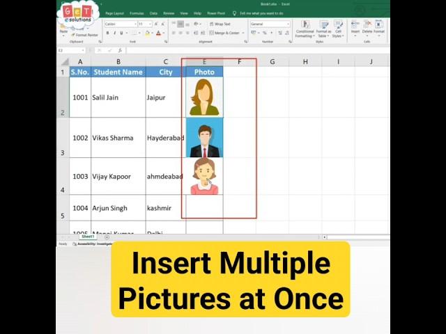 How to Insert Multiple Pictures at once in Excel and automatically size to fit cells(Using VBA Code)