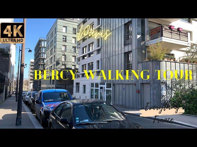 Bercy Walking Tour with Refreshing Ambiant Noise (Traffic Sounds, Wind noise, River sounds etc)4K