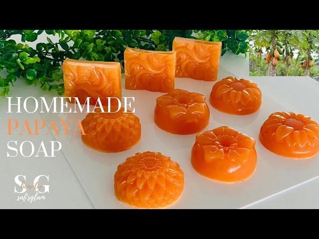 HOMEMADE  PAPAYA SOAP || SKIN BRIGHTENING AND GLOWING SOAP