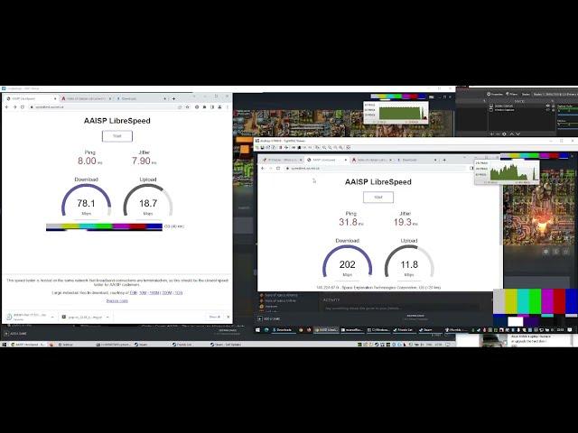 Starlink vs. UK ISP BT FTTC - Steam Game Downloads; Debian ISO and Speed Tests