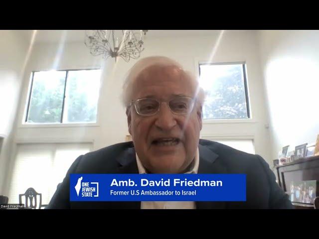 1JS Webinar: Ambassador David Friedman on What's Next After Gaza?