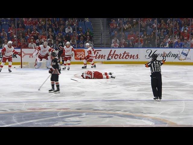 Joe Veleno Hit In The Ear By Puck