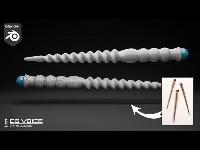 how to model this wooden stick design in blender _ blender modeling