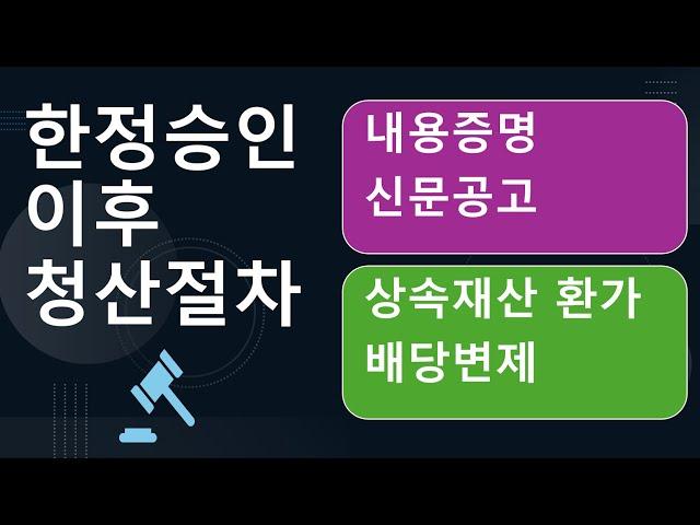 한정승인 후 청산절차 내용증명, 신문공고, 상속재산환가, 배당변제[허훈 법무사와 함께 상속한정승인]