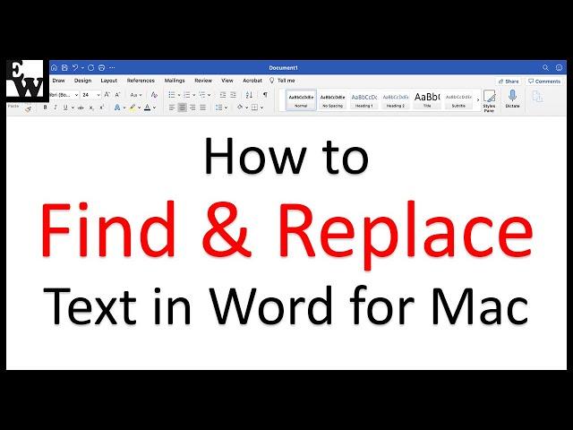 How to Find and Replace Text in Word for Mac