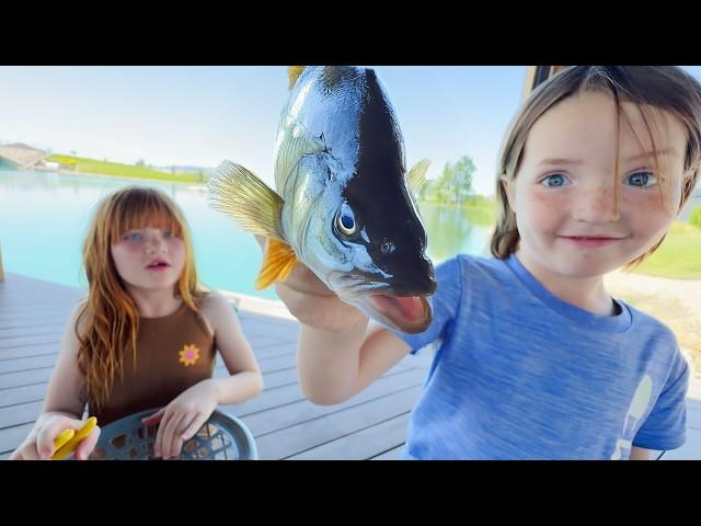 MAKiNG FiSH TRAPS with Niko and Adley!!  how to catch Piranha Pirate Fishes for $1 dollar family diy