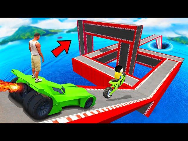SHINCHAN AND FRANKLIN TRIED THE IMPOSSIBLE LOOP ILLUSION ROAD PARKOUR CHALLENGE GTA 5