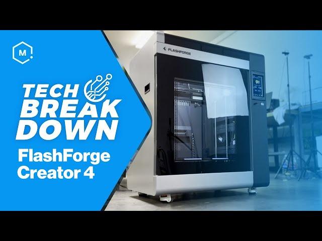 Flashforge Creator 4 3D Printer - Large Format, Dual Extrusion 3D Printer