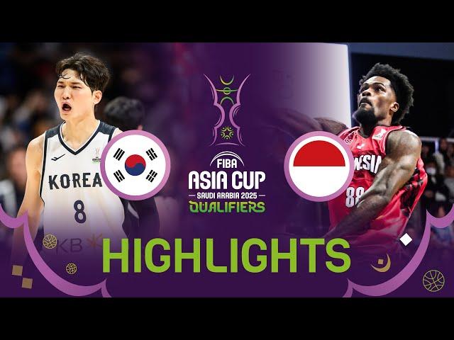 Korea fend off Indonesia for second win | Highlights | FIBA Asia Cup 2025 Qualifiers