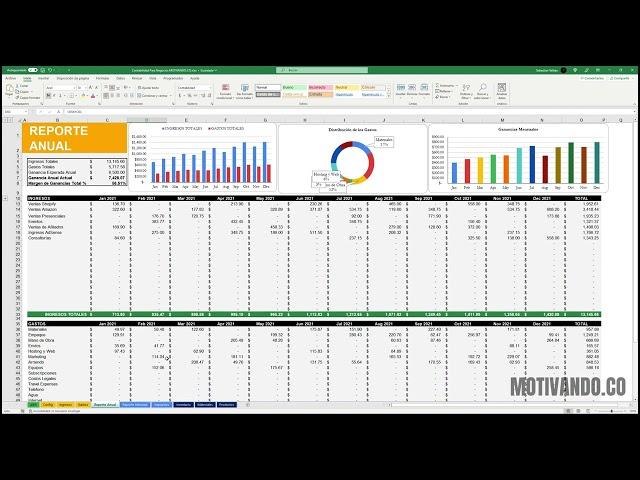 Plantilla Excel Contabilidad Todo en Uno Para Negocios | Video Tutorial | Motivando.co