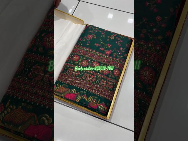 A very beautiful pure pasmina green colour Sarees #bandhani #saree #video #fashion #trending #new