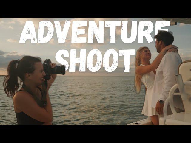 Boat Adventure Engagement Photo + Video Shoot | Behind-the-Scenes + Tips