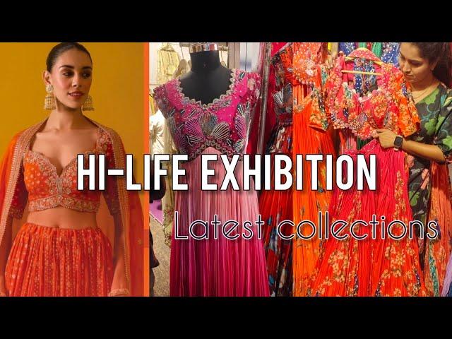 Hilife exhibition latest collections at Novotel in hyderabad. Designer dresses. Designer sarees.