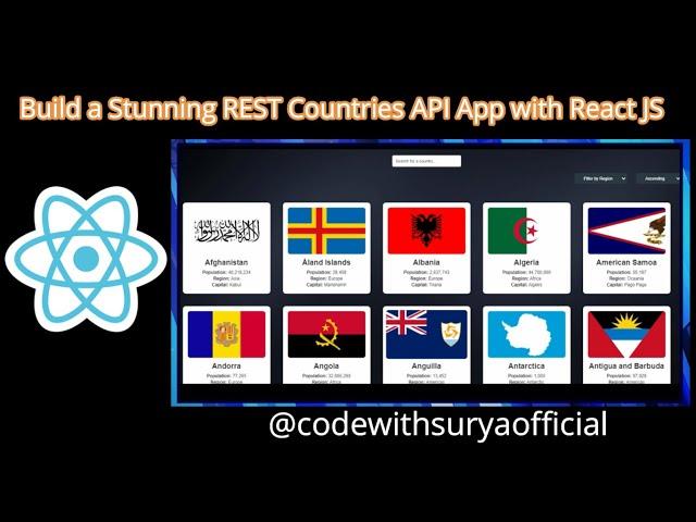 Build a Stunning REST Countries API App with React JS  | Frontend