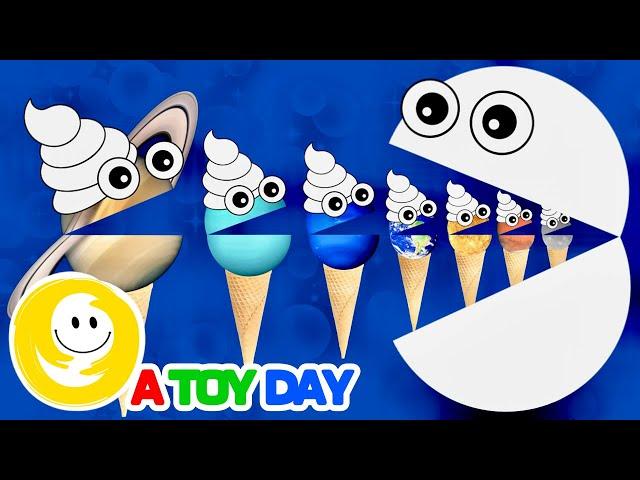 ICE SCOOP PLANETS 🪐 COMPILATION | Planet for BABY | Funny Planet comparison for kid | Planet size