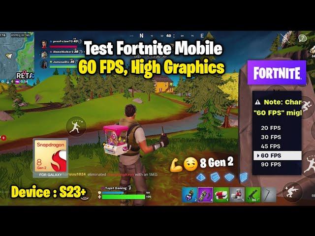 Samsung Galaxy S23 Plus Fortnite Mobile 60 FPS Gameplay