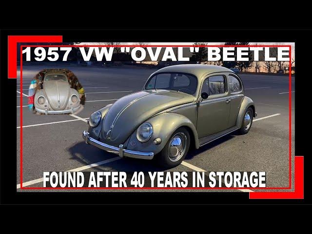 1957 VW "OVAL" BEETLE FOUND AFTER 40 YEARS IN STORAGE - VW CLASSIC BEETLE OLD GARAGE FIND #VWBUG