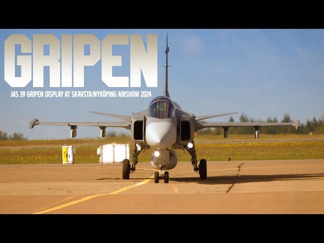 JAS 39 Gripen Skavsta Airshow 2024! Powerful display.