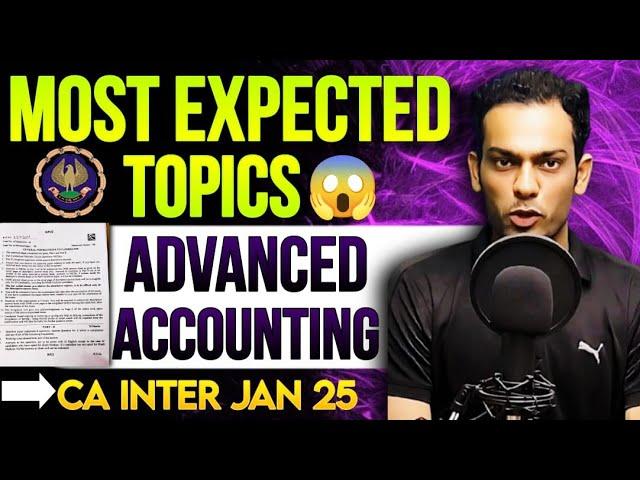 Master CA Inter Exam with These CRUCIAL Chapters CA Sandeep sharma inter jan 25
