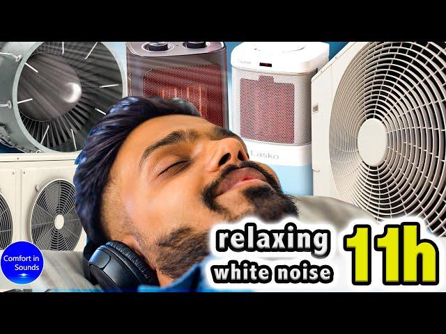 White Noise (no ads), Relaxing sounds to sleep deeply, Super combo: AC, heater, turbine and fans