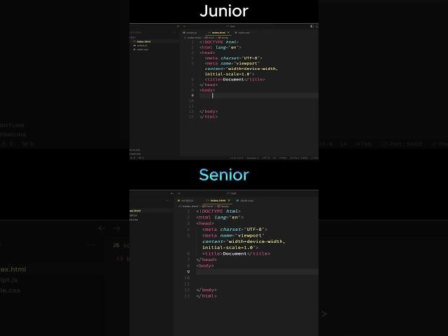 Senoir vs Junior  #webdevelopment #html #coding #frontend #webdesign #programming