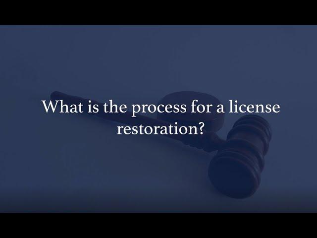 License Restoration in Michigan - What is the Process for a License Restoration?