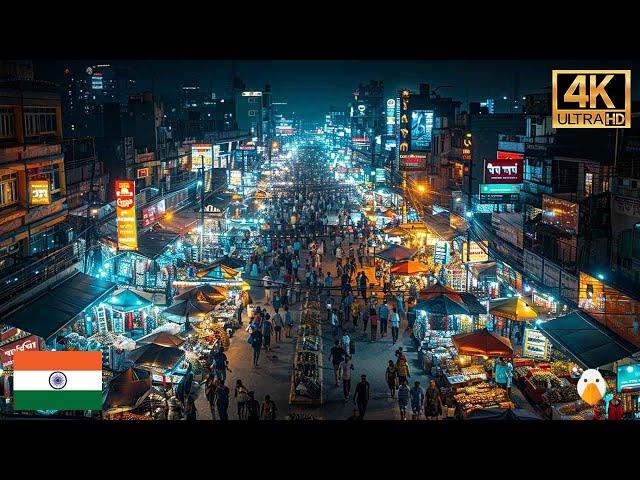 Bangalore, India Bustling Streets in the Evening of Old Town (4K HDR)