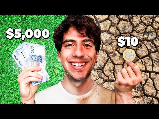 SOBREVIVÍ UN DÍA CON $10 VS UN DÍA CON $5000