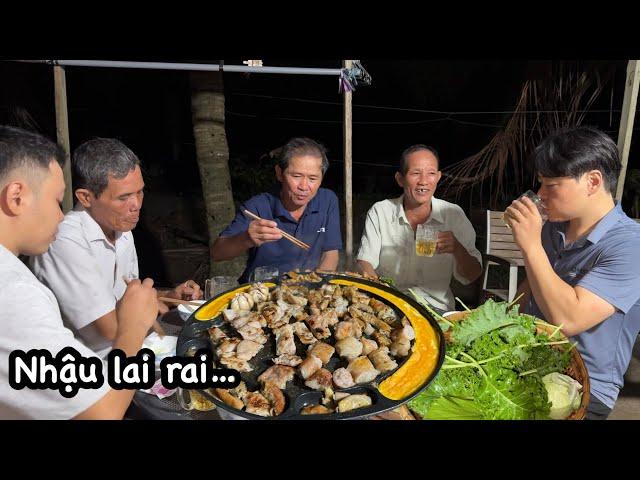 Lấy LÒNG BÒ HOON MANG QUA NƯỚNG, cha và chú lai rai buổi tối