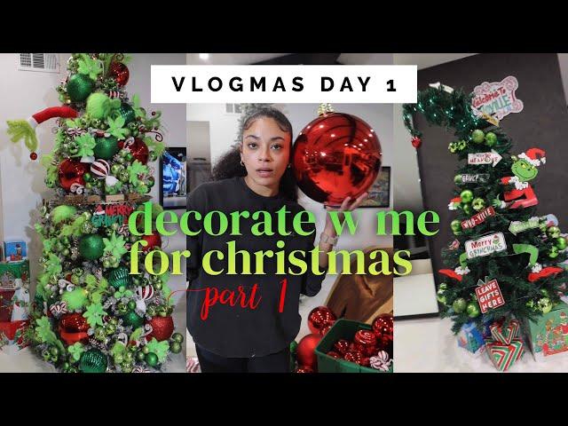 Decorate w me for Christmas: Grinch Theme! VLOGMAS DAY 1 | jasmeannnn