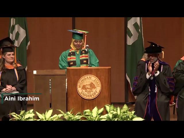 MSU College of Nursing Spring 2019 Commencement Speech - Aini Ibrahim