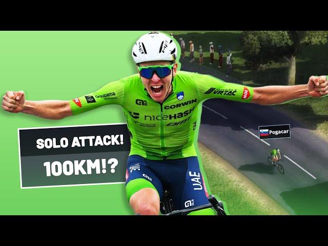 Recreating Tadej Pogačar's INSANE 100km Attack on Pro Cycling Manager 2024