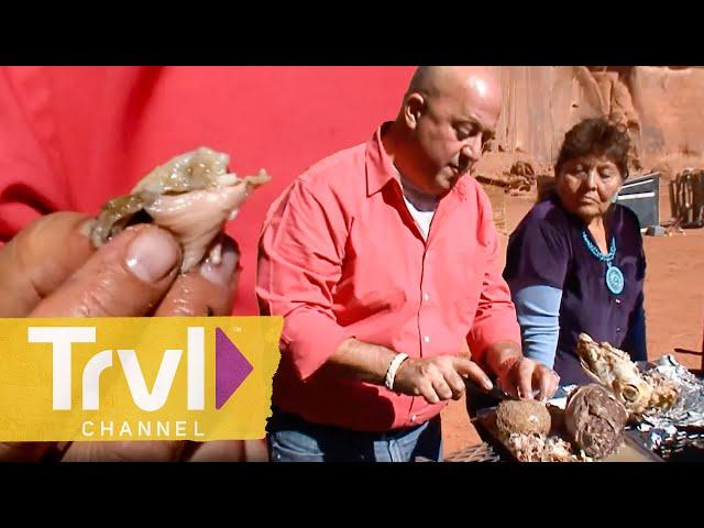 Eating Sheep S*** and Eyes!! | Bizarre Foods with Andrew Zimmern | Travel Channel